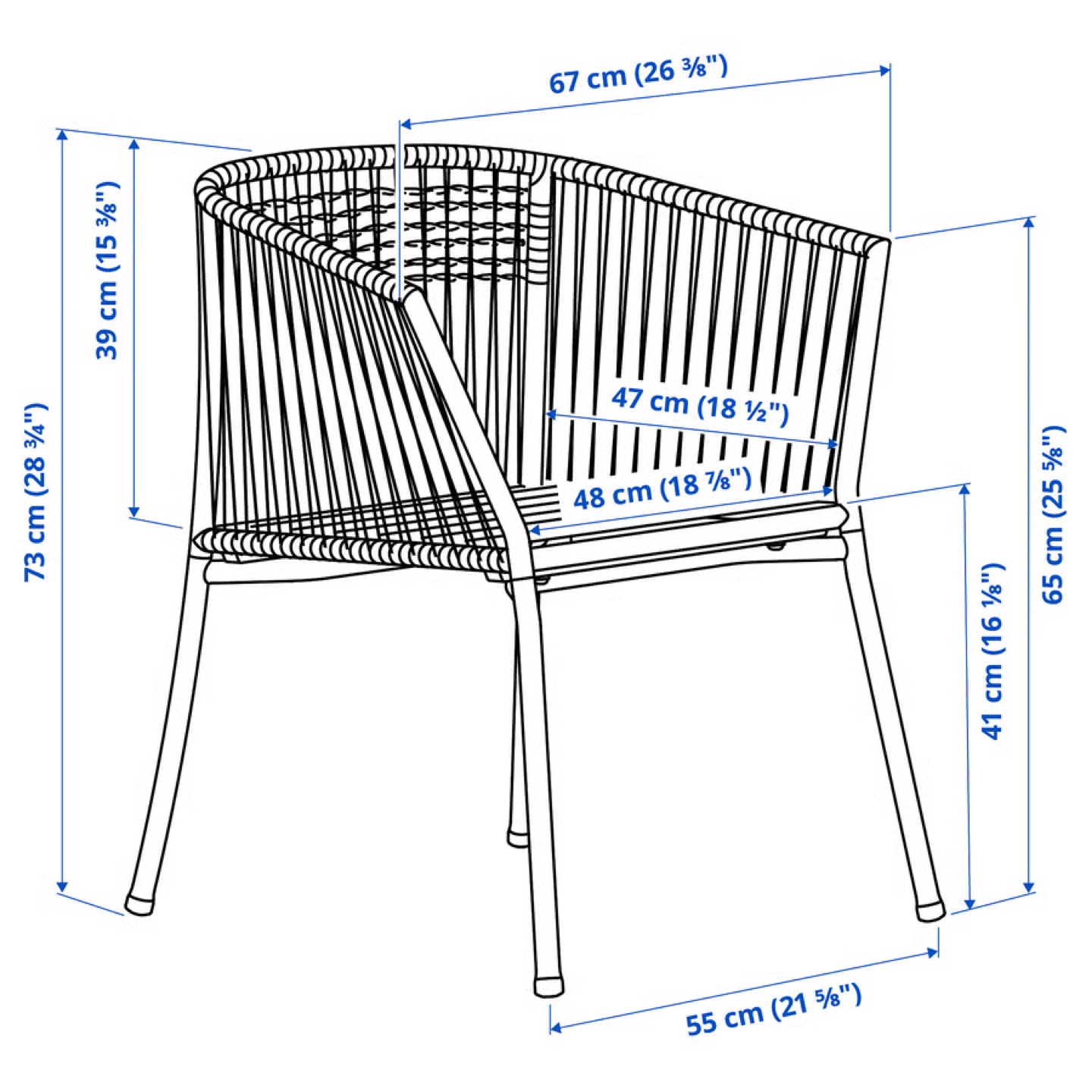 IKEA Outdoor Armchair - Rattan/White - photo 4