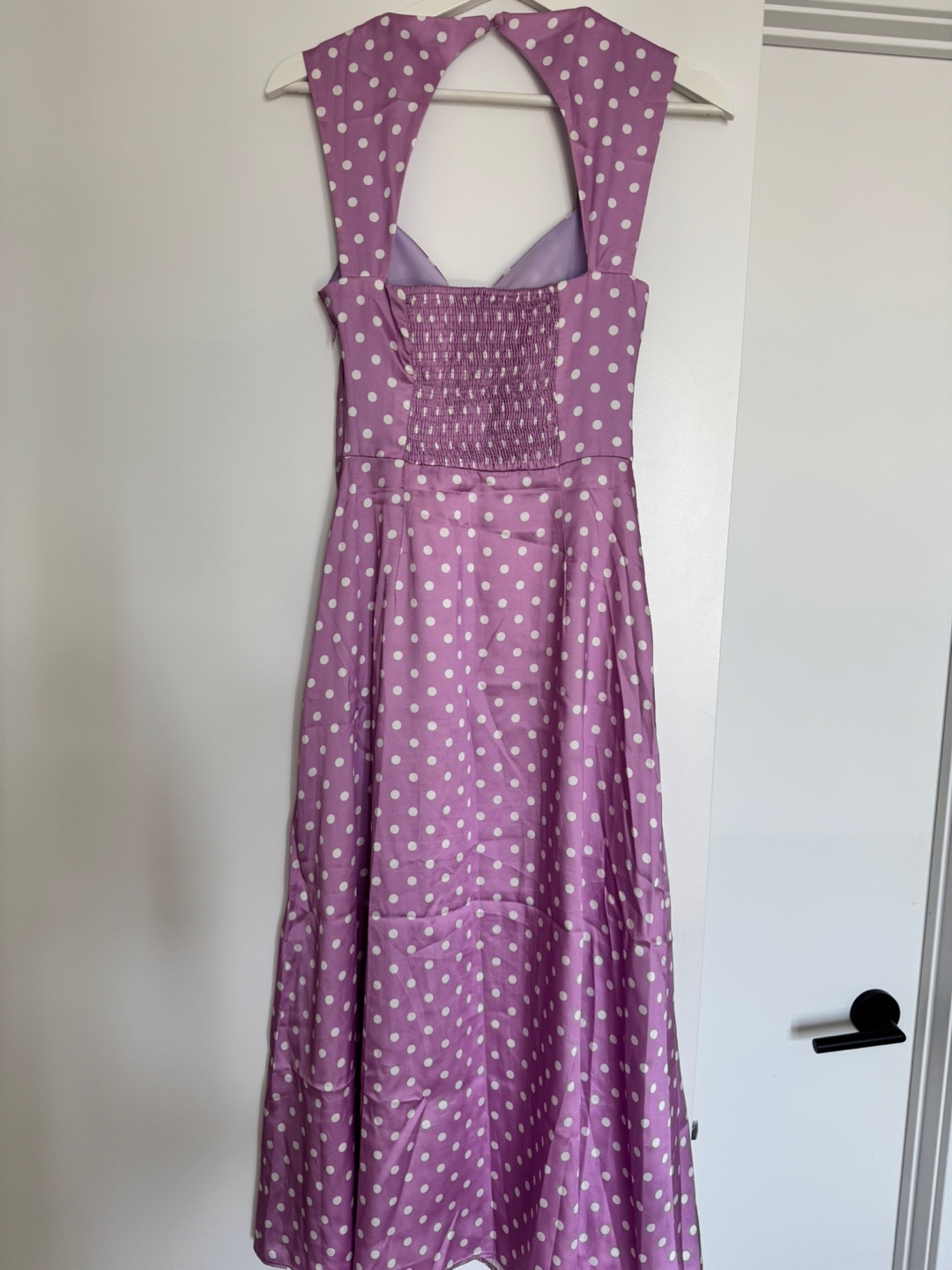 Zara XS Purple Polka Dot Midi Dress - photo 4
