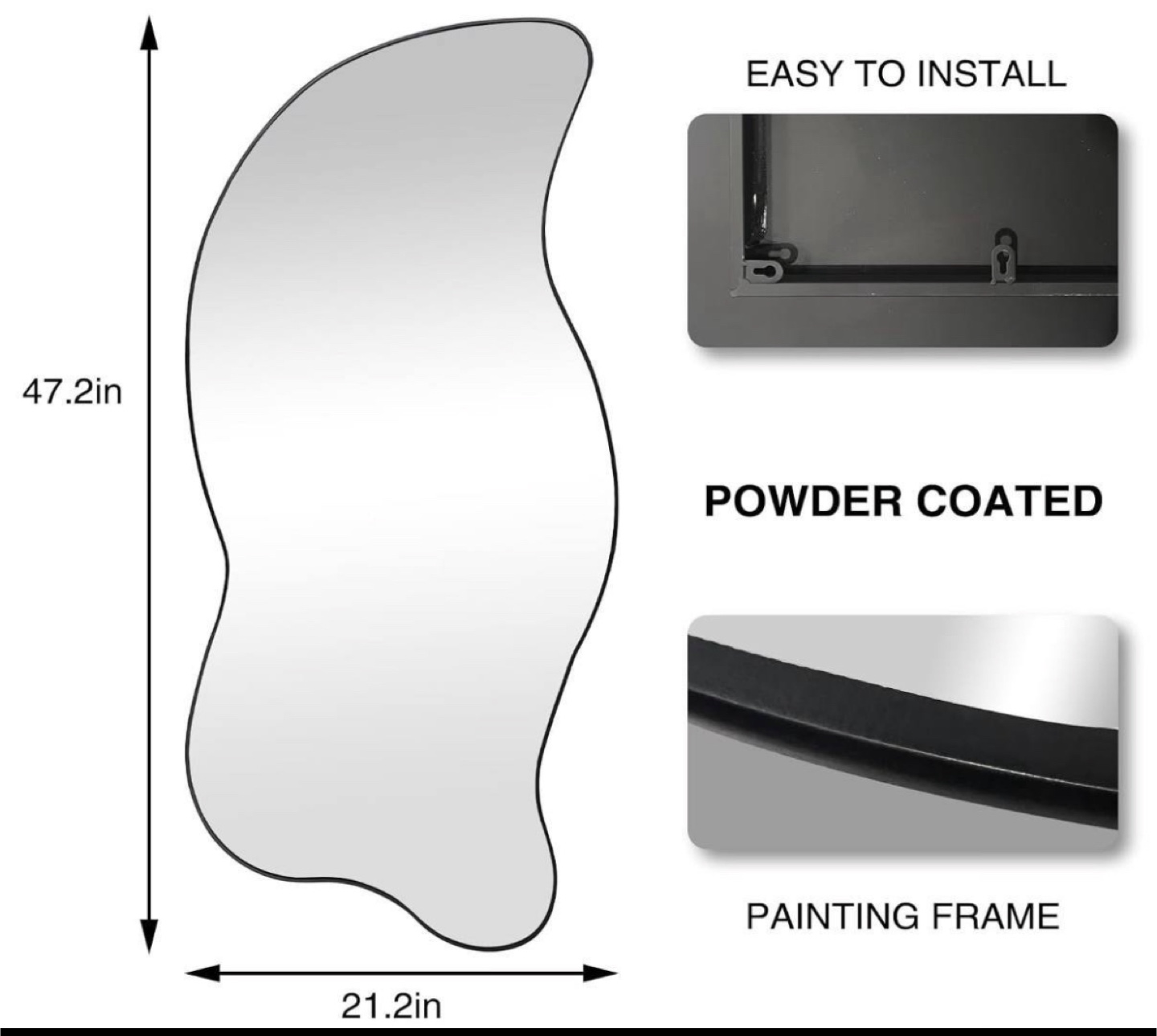 Irregular Wall Mirror - 47.2 x 21.2 in - photo 2