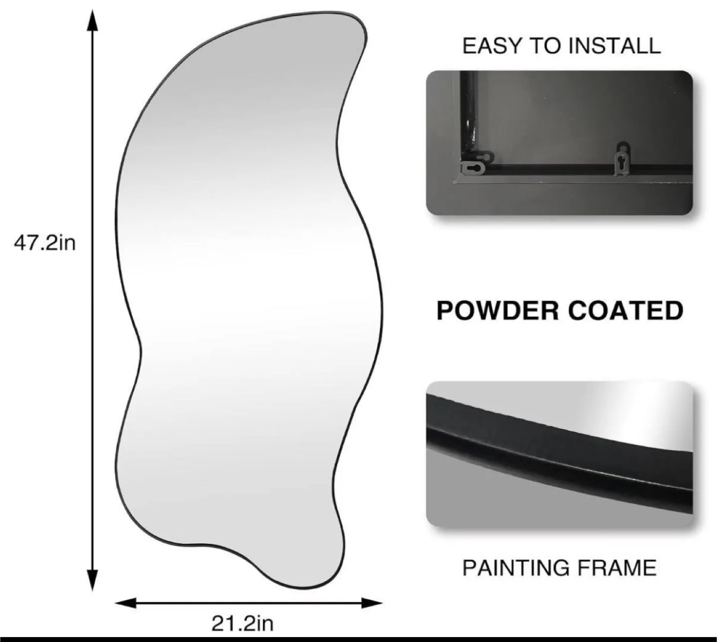 Irregular Wall Mirror - 47.2 x 21.2 in image indicator(2)