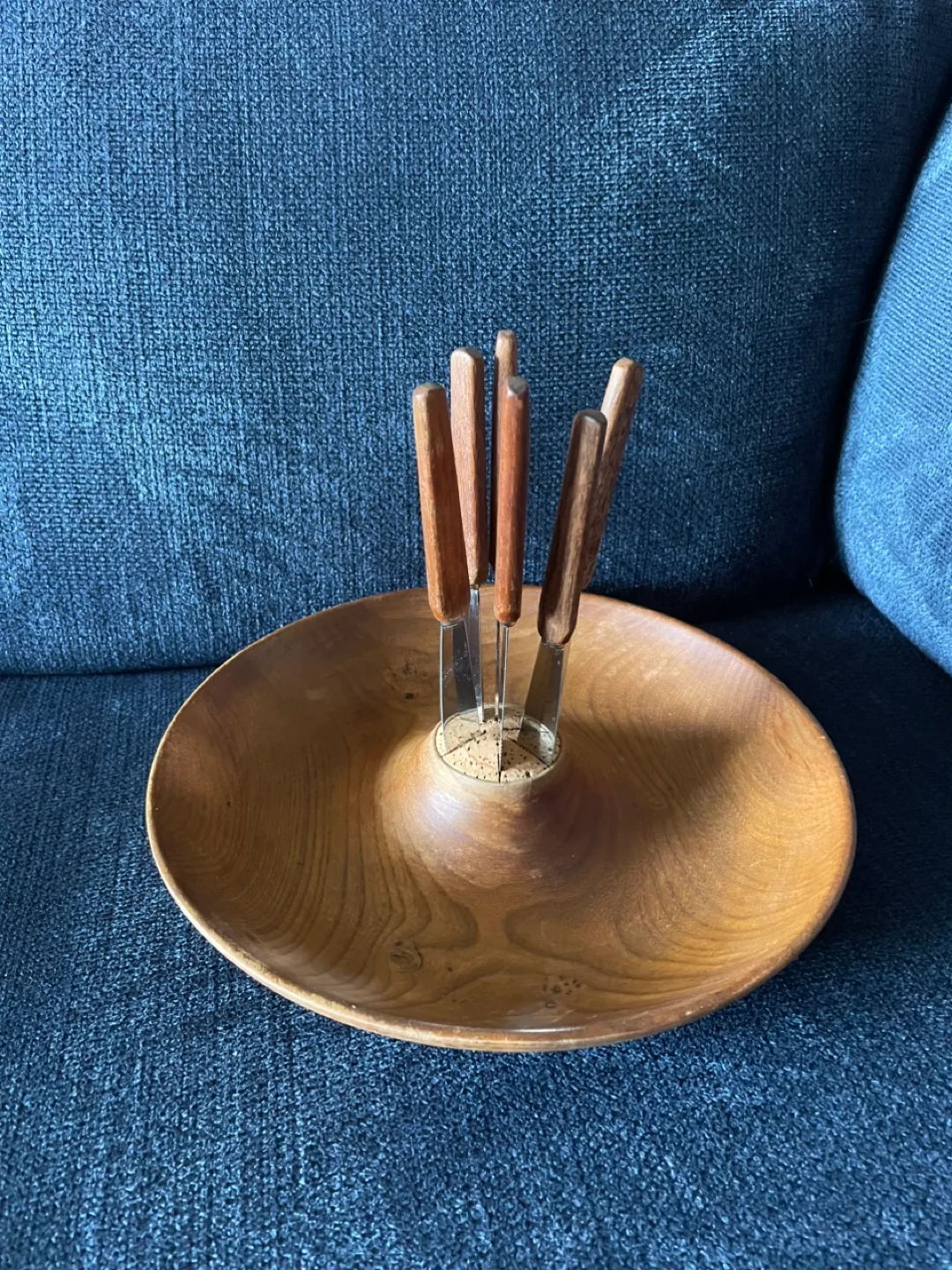Vintage Teak Wood Chip & Dip Serving Set thumbnail