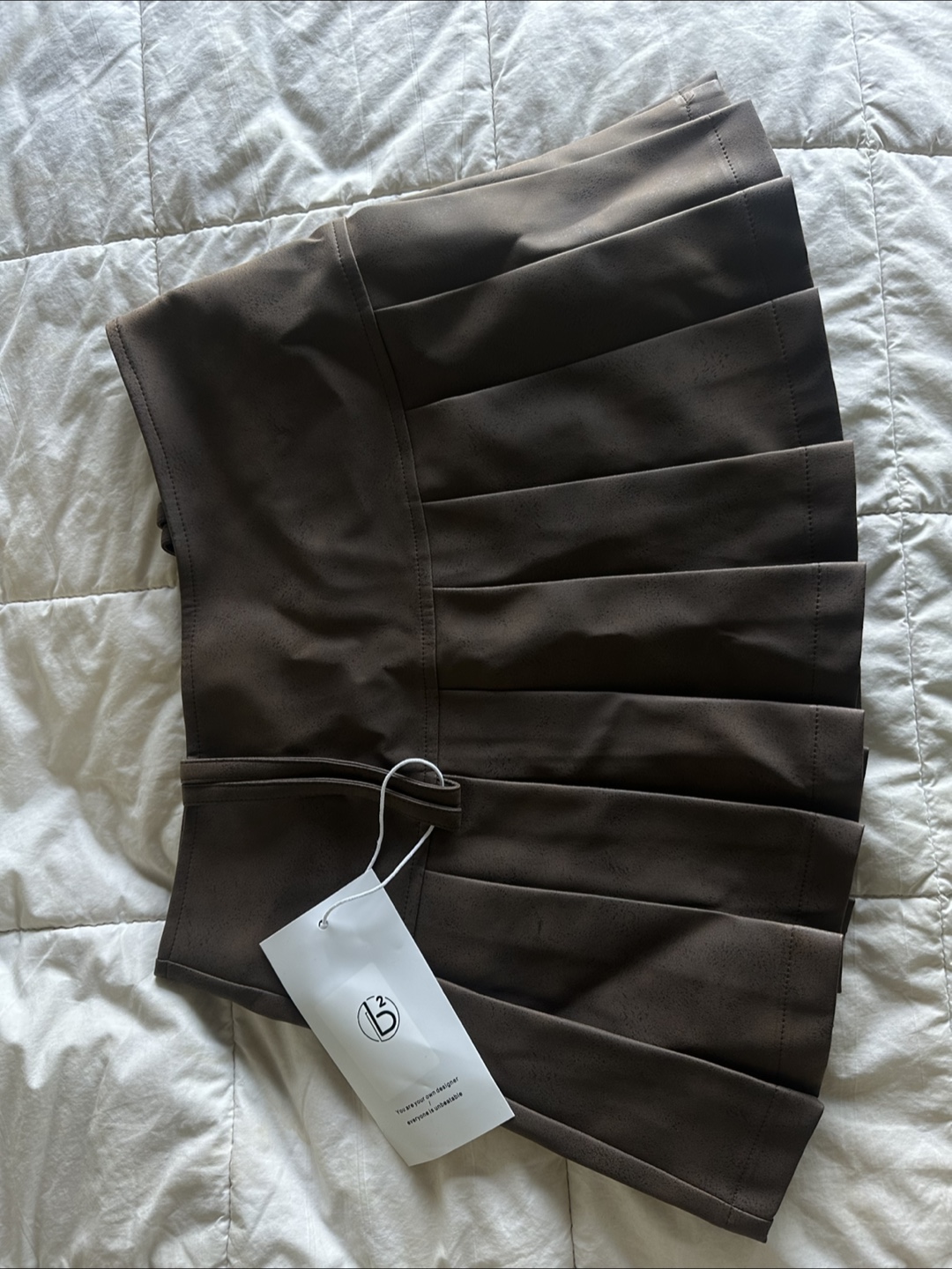 Brown Pleated Mini Skirt - photo 2