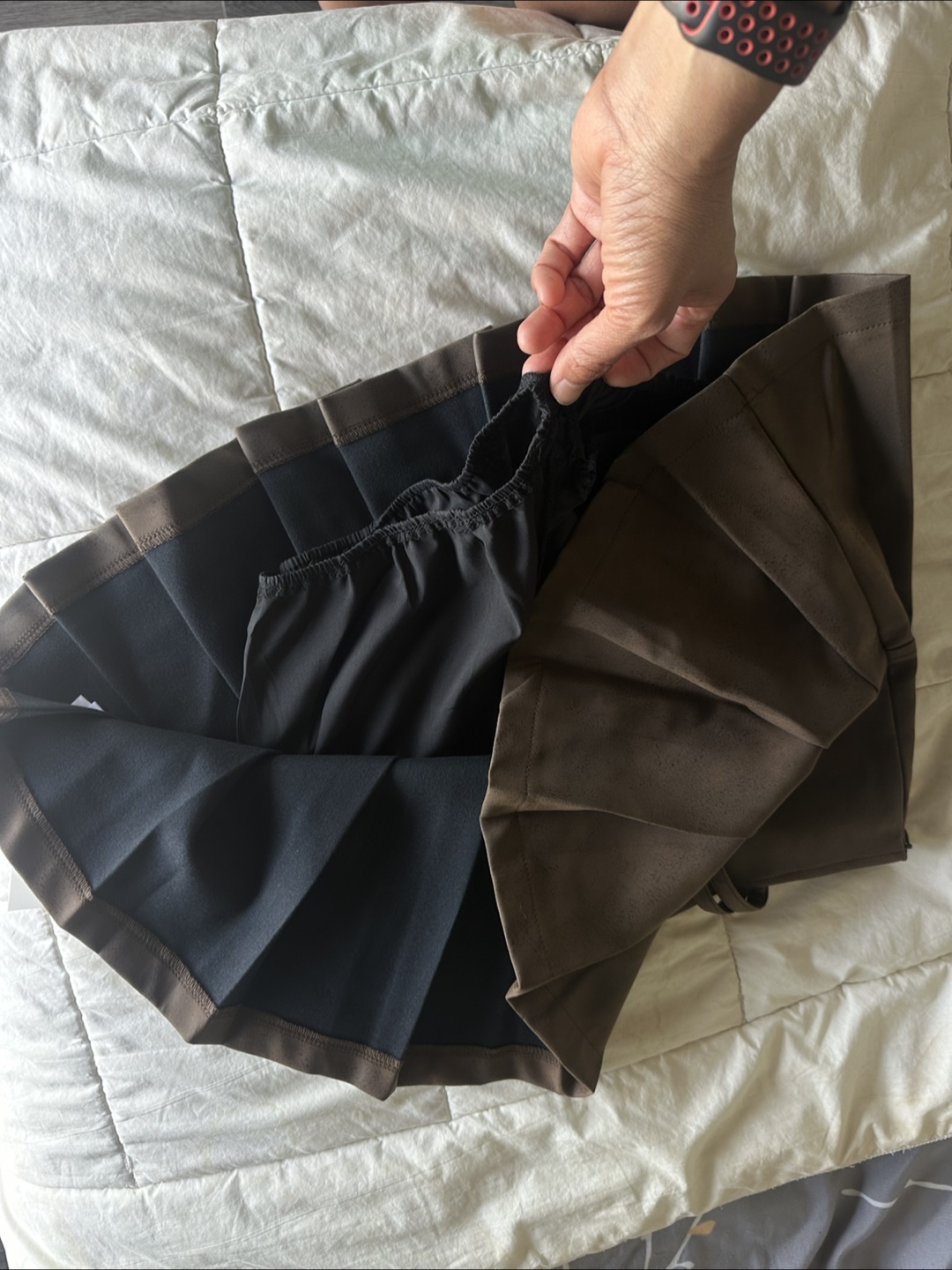 Brown Pleated Mini Skirt - photo 4
