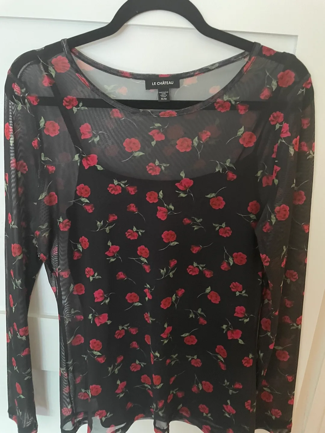 Le Chateau Floral Mesh Top - Size M #freecycle thumbnail