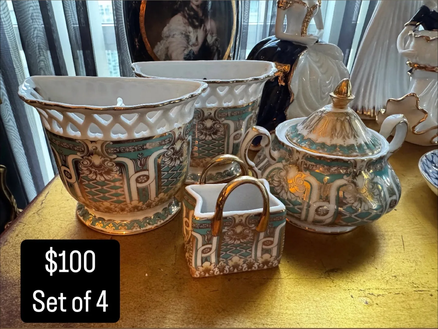 Vintage Decorative Porcelain Set of 4 thumbnail