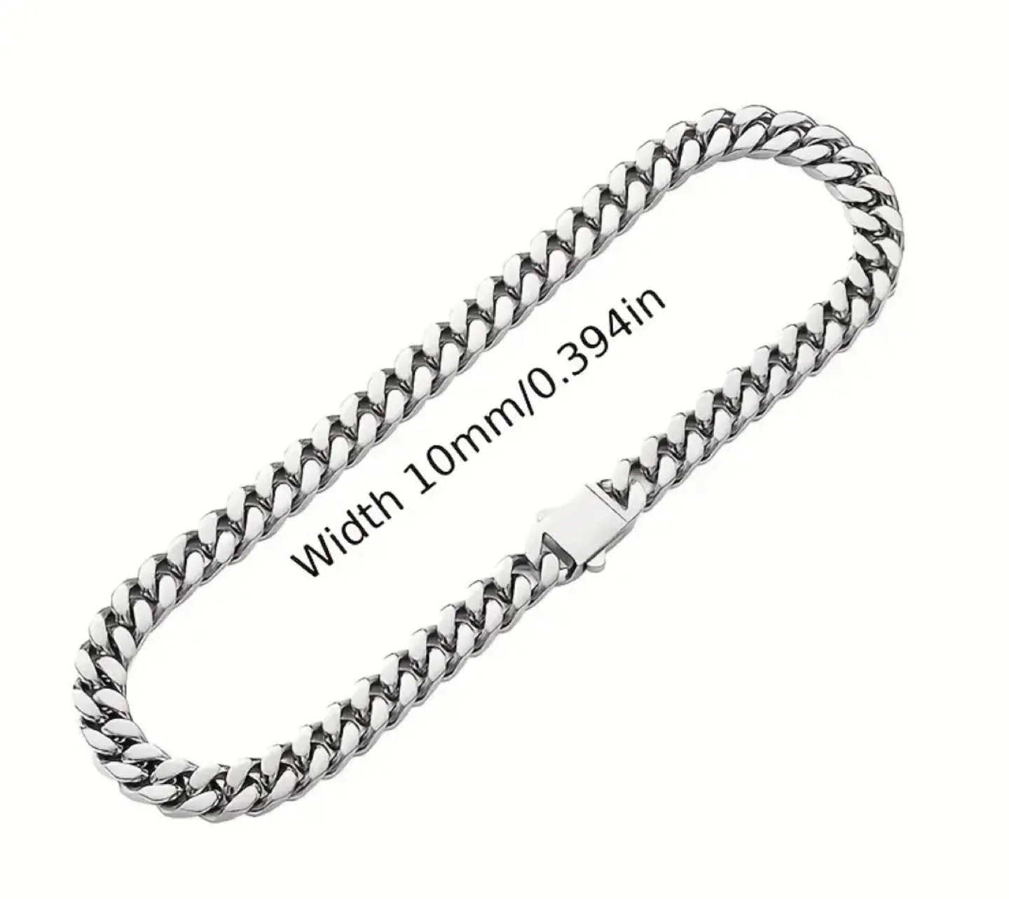 Silver Cuban Link Chain Necklace