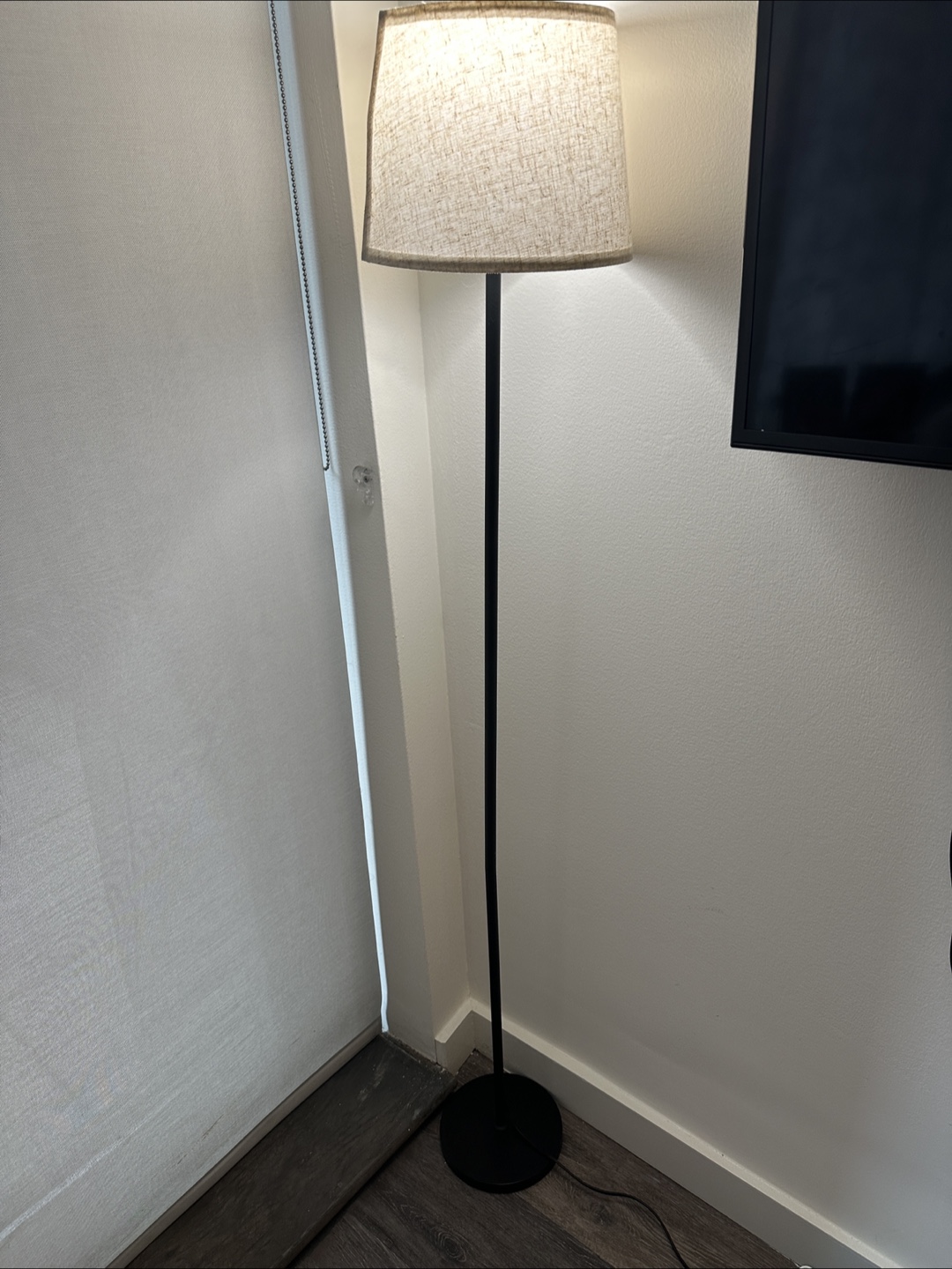 Beige Shade Floor Lamp with Remote