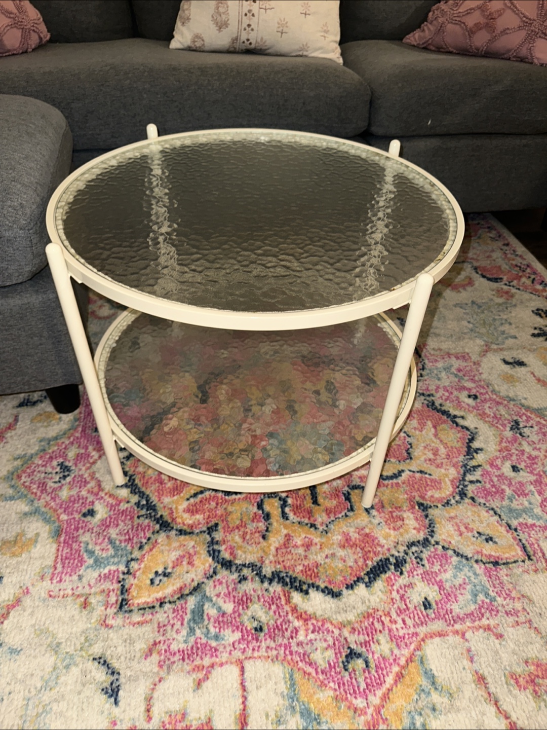 Round Glass Top Coffee Table