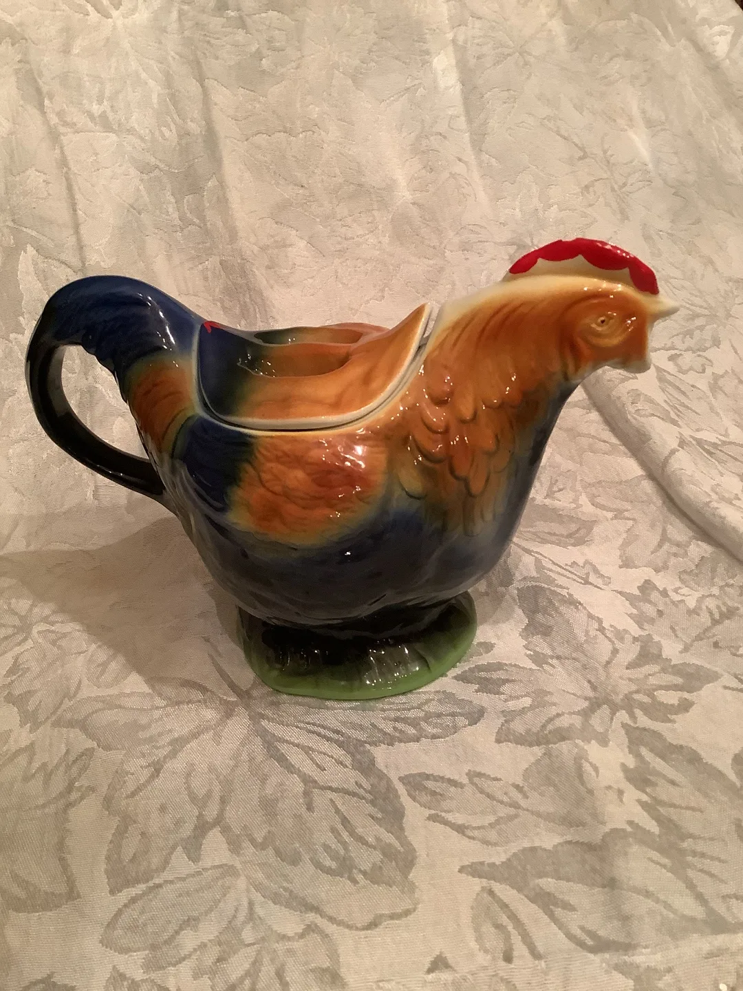 Vintage Tony Wood Rooster-Shaped Tea Pot