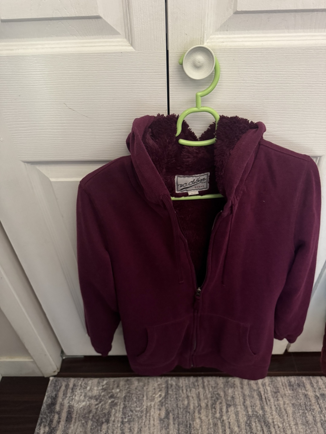 Ladies' Burgundy Zip-Up Hoodie
