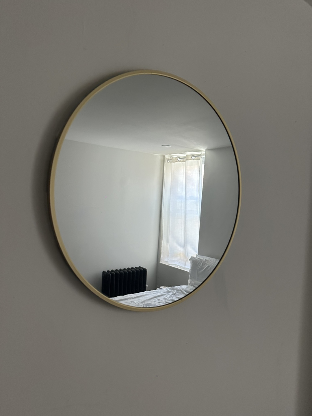Round Gold Framed Wall Mirror
