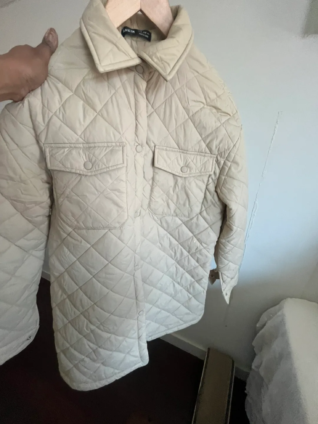 SHEIN Quilted Jacket, Beige image indicator(3)