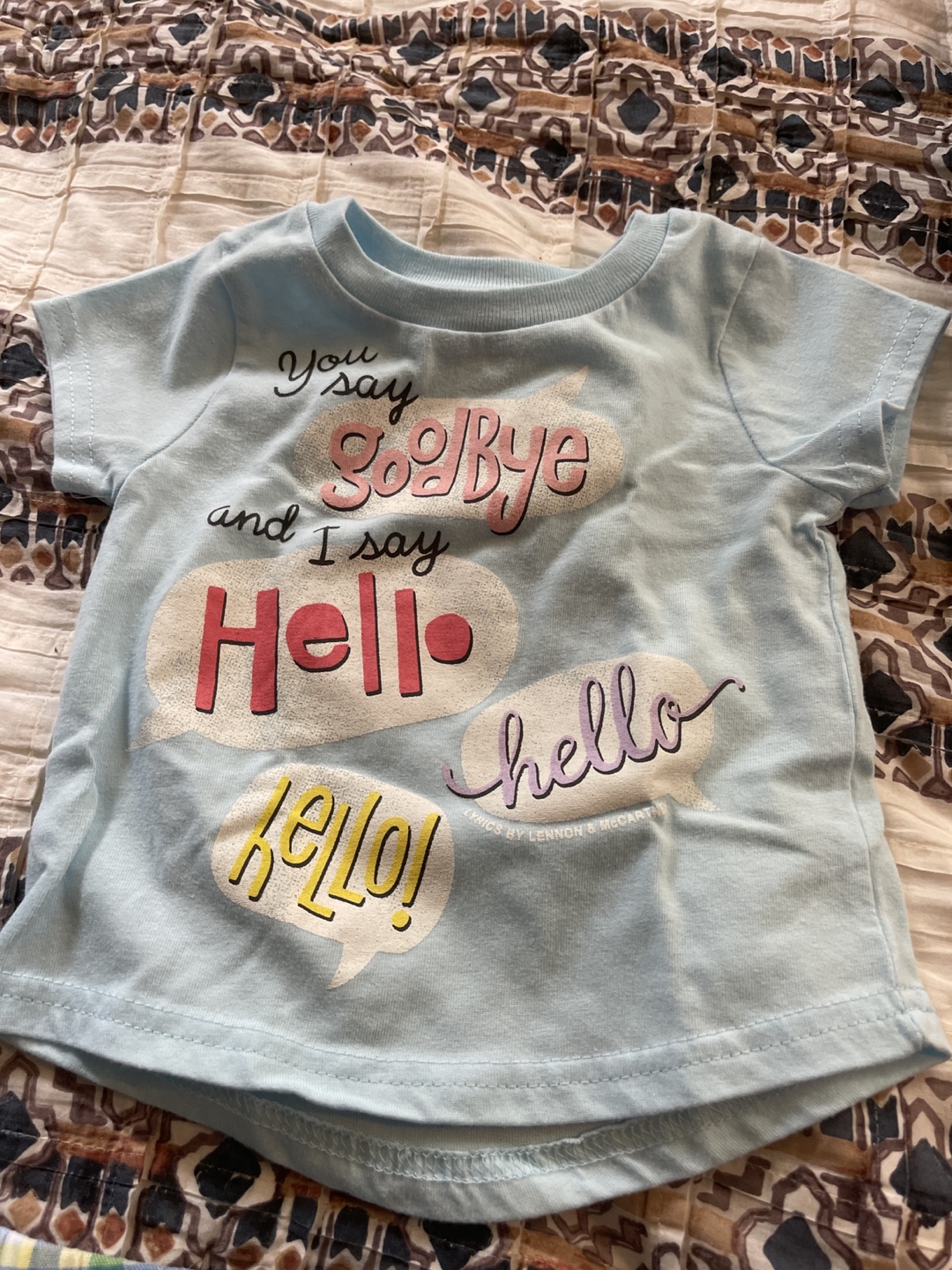 Baby Blue T-Shirt - Lennon & Mccart Lyrics