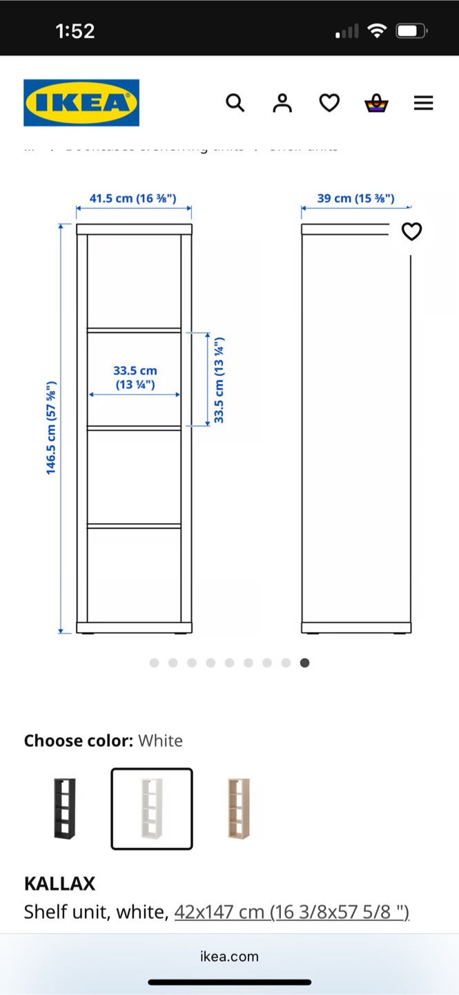 IKEA Kallax White Shelf with 2 bins - photo 4