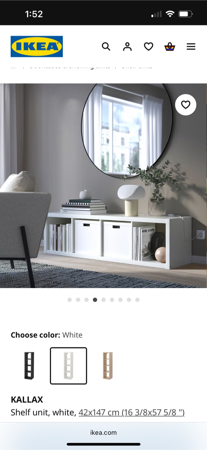 IKEA Kallax White Shelf with 2 bins - photo 3