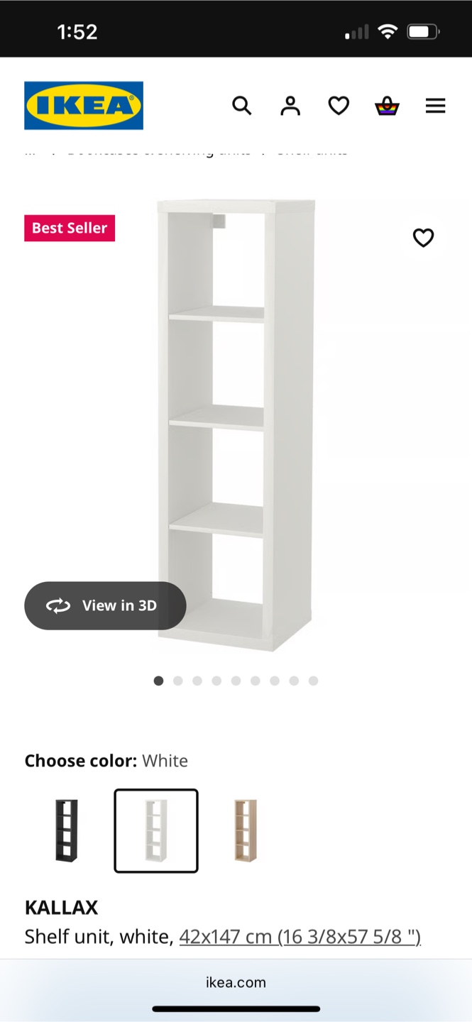 IKEA Kallax White Shelf with 2 bins - photo 2