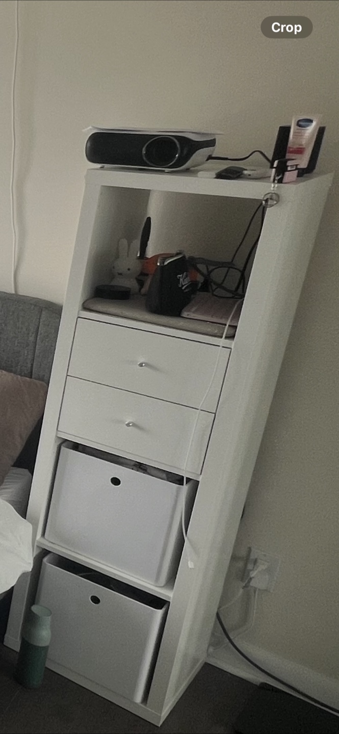 IKEA Kallax White Shelf with 2 bins