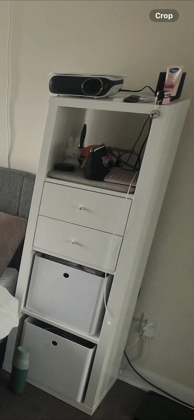 IKEA Kallax White Shelf with 2 bins thumbnail