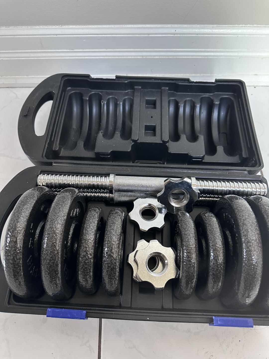 CAP 40 LB Adjustable Dumbbell Set + Gym Floor Mats