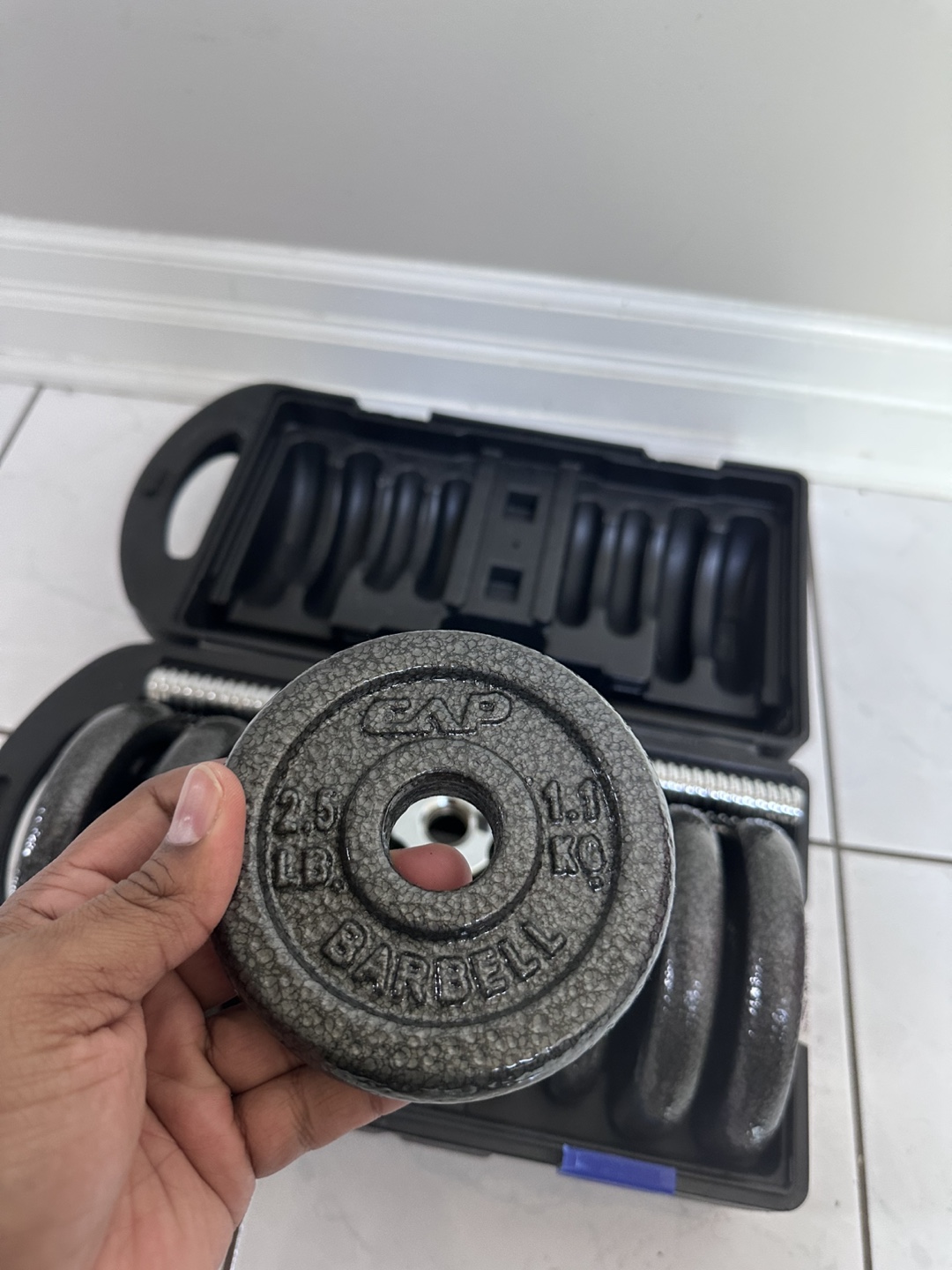 CAP 40 LB Adjustable Dumbbell Set + Gym Floor Mats - photo 3
