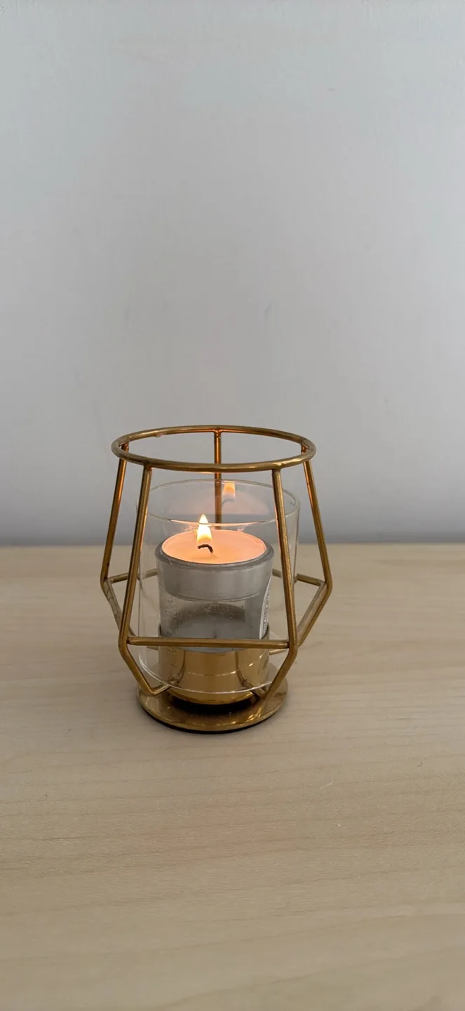 Gold Geometric Candle Holder thumbnail
