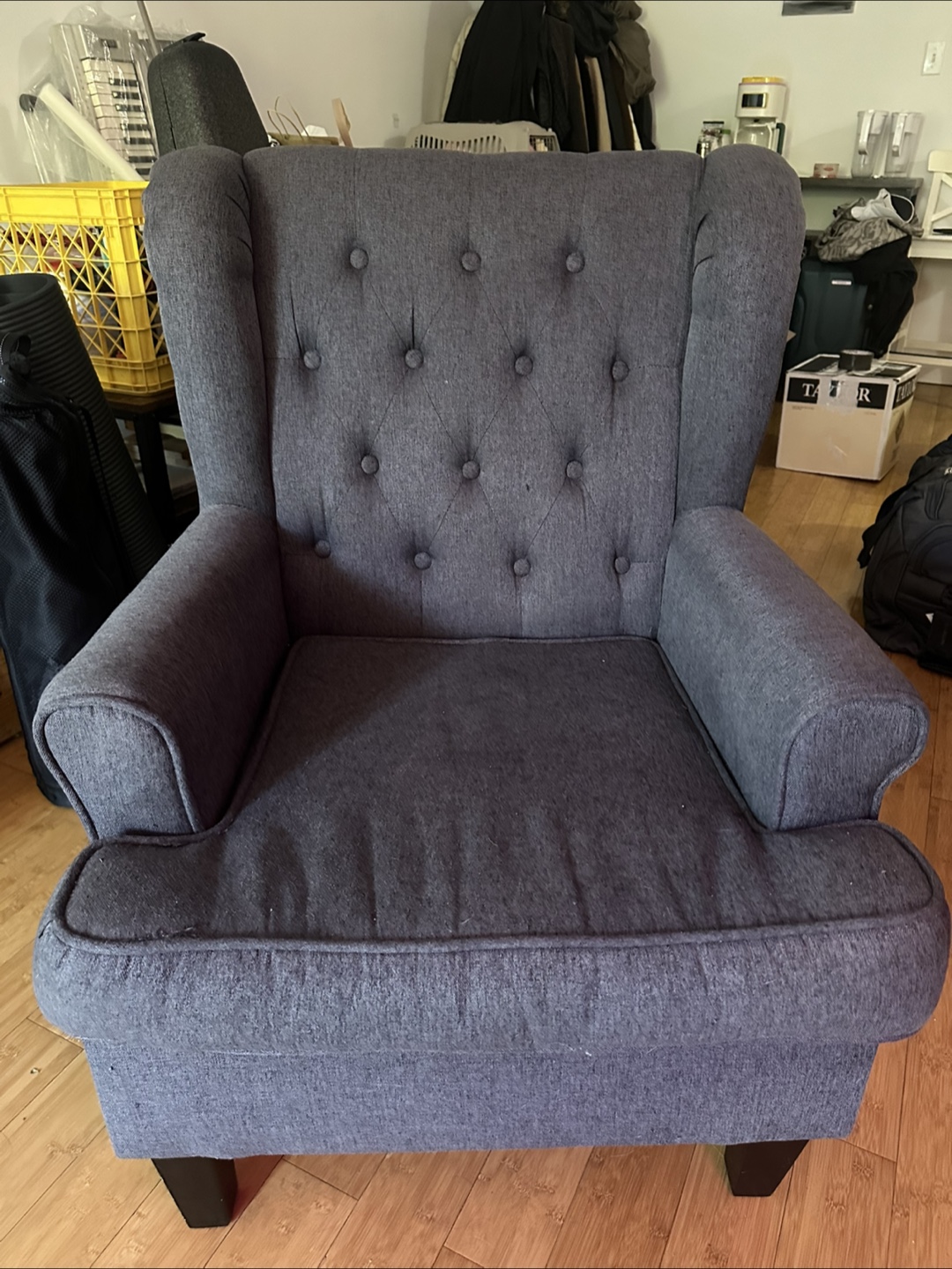 Gray Wingback Accent Chair