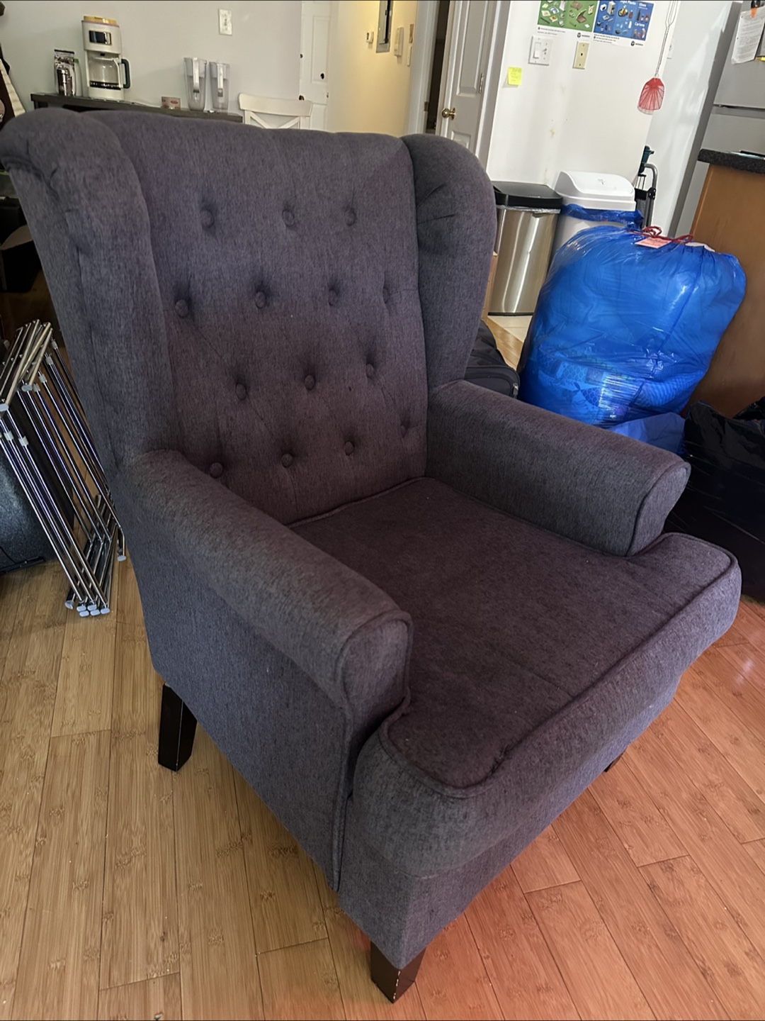 Gray Wingback Accent Chair - photo 2