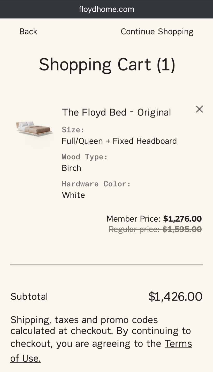 Floyd Bed Frame & Headboard - Queen/Full, Birch, White Hardware - photo 2