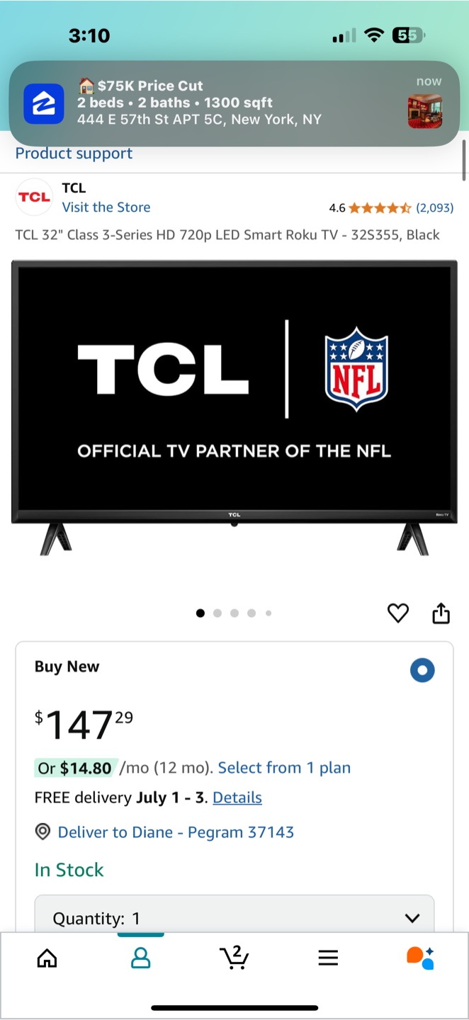 TCL 32" Class 3-Series HD 720p Smart Roku TV