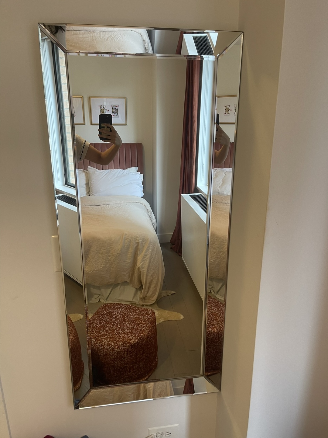 Rectangular Beveled Wall Mirror, 53 in