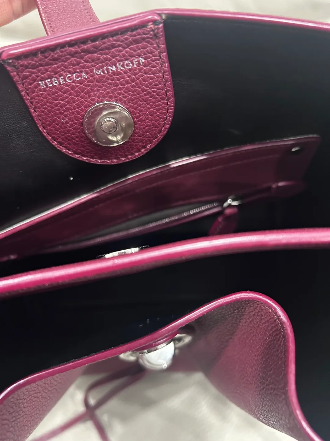 Rebecca Minkoff Burgundy Leather Bucket Bag image indicator(6)