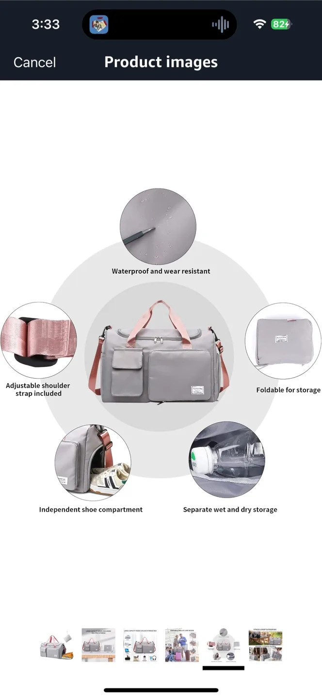 ‼️MOVING SALE‼️ Grey & Pink Travel/Gym Bag image indicator(5)