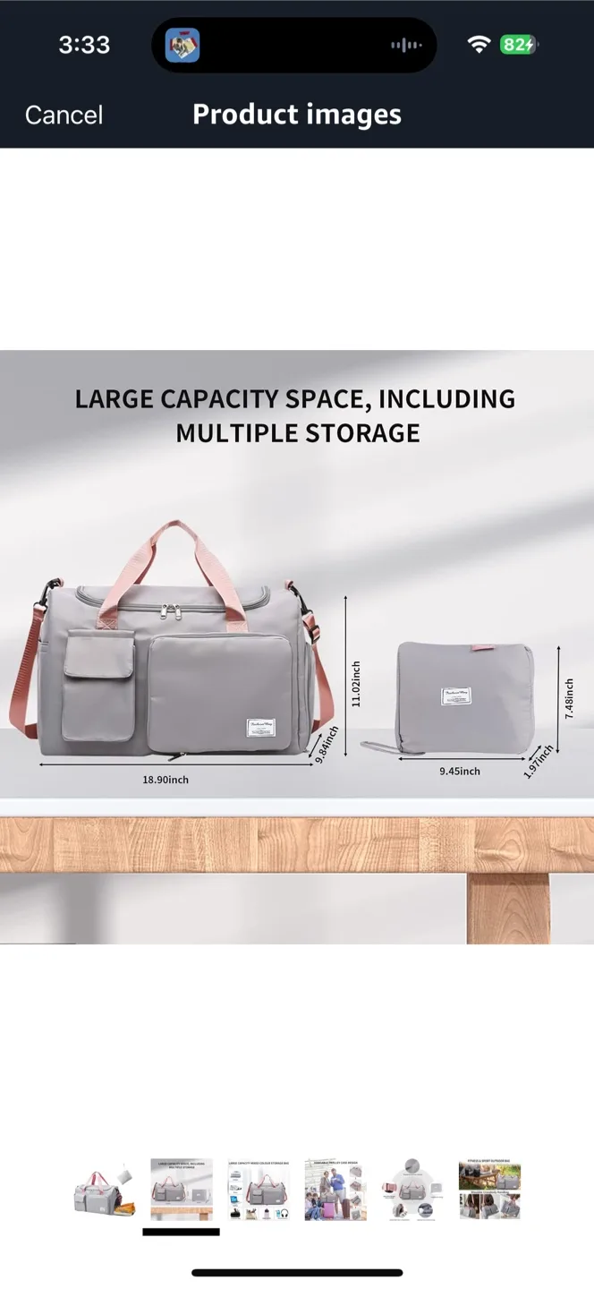 ‼️MOVING SALE‼️ Grey & Pink Travel/Gym Bag image indicator(2)