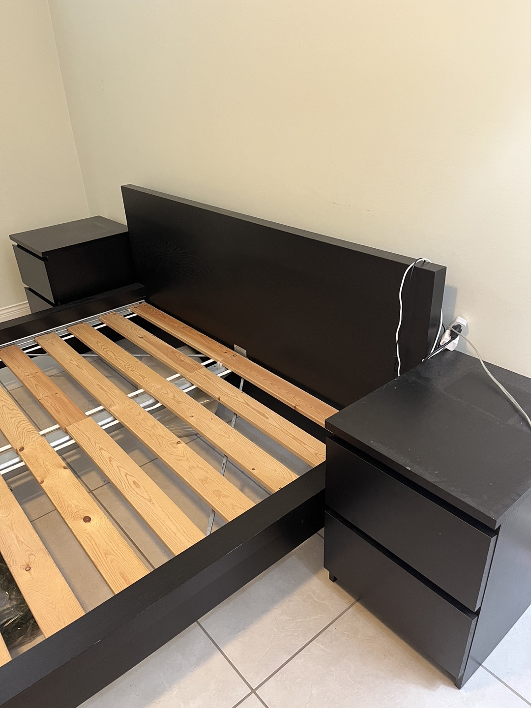 IKEA Malm Bed Frame with Nightstands - photo 3