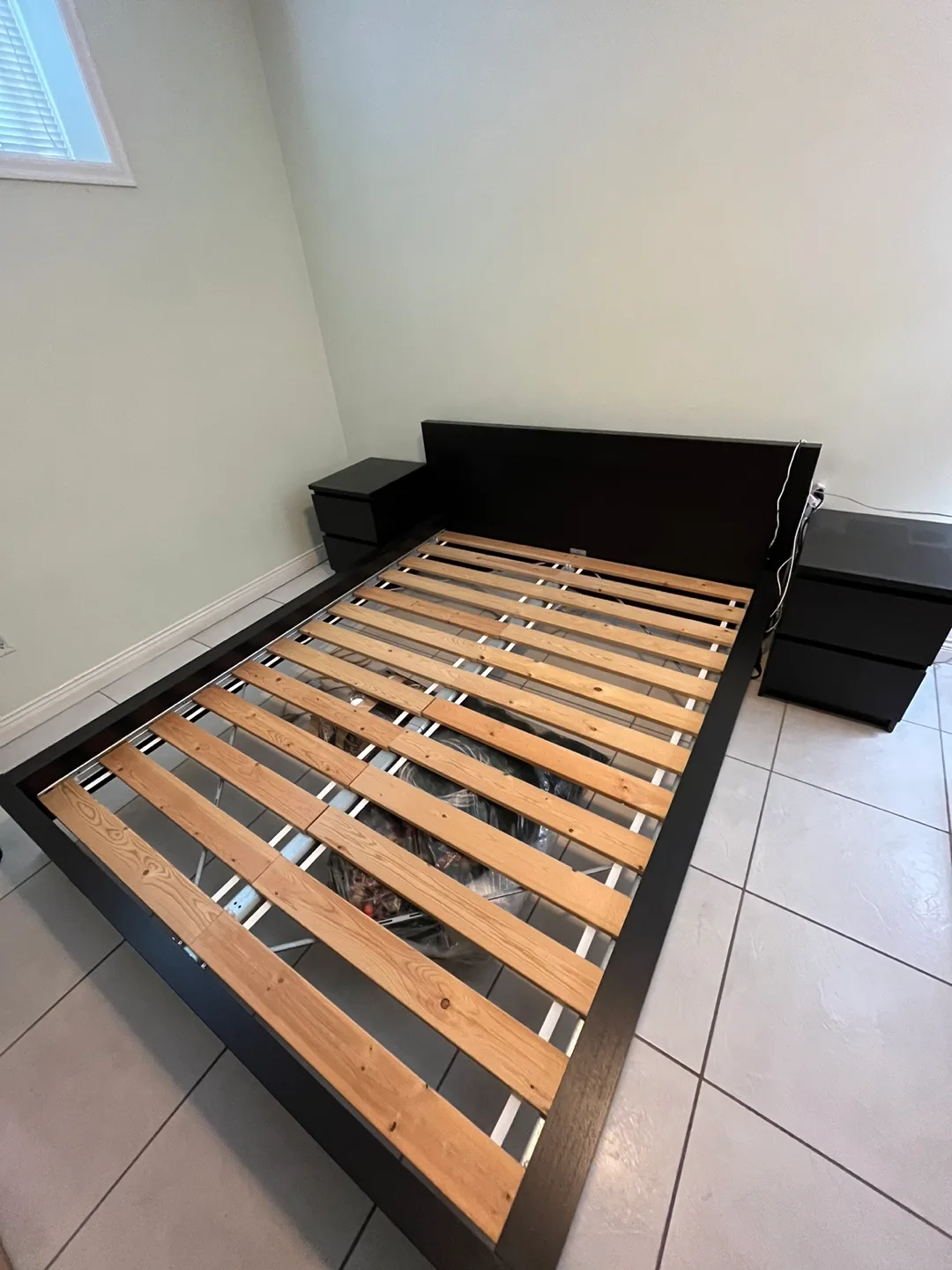 IKEA Malm Bed Frame with Nightstands thumbnail