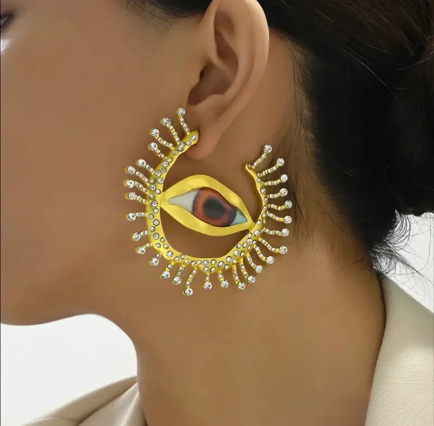 Schiaparelli inspired Evil Eye Design  Earrings image indicator(2)