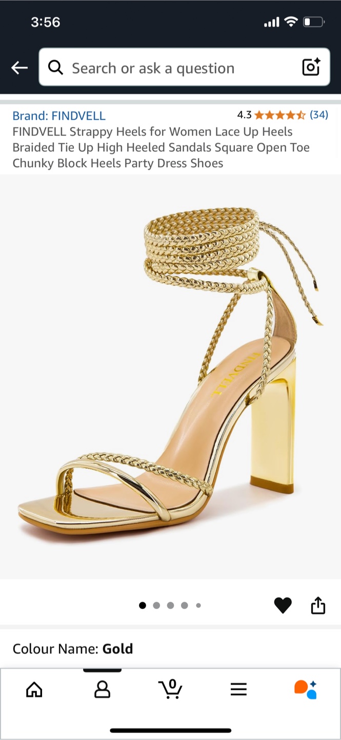 Brand New Strappy Heels - Gold, Size 9.5 - photo 5