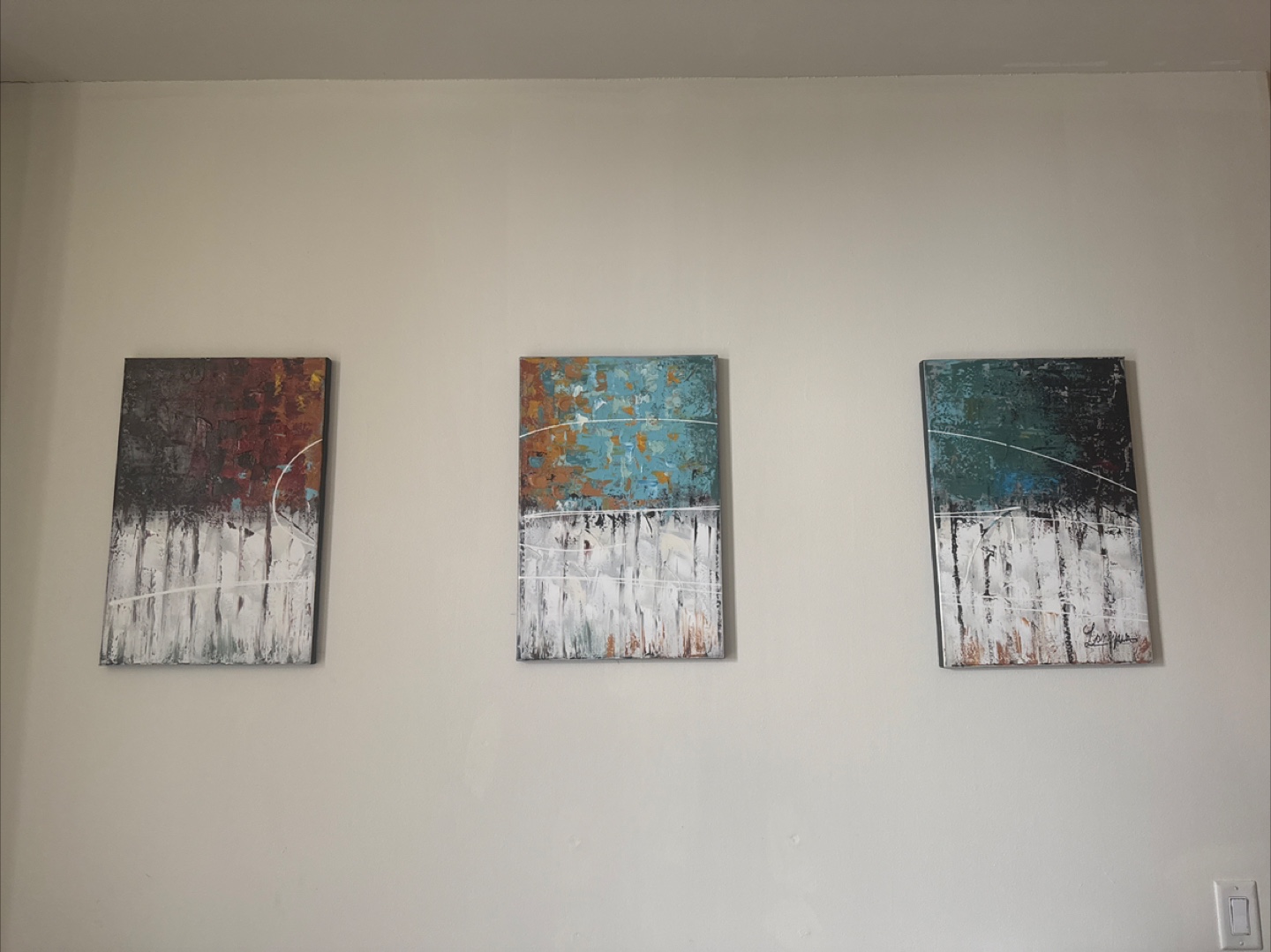 Set of 3 Abstract Canvas Wall Art