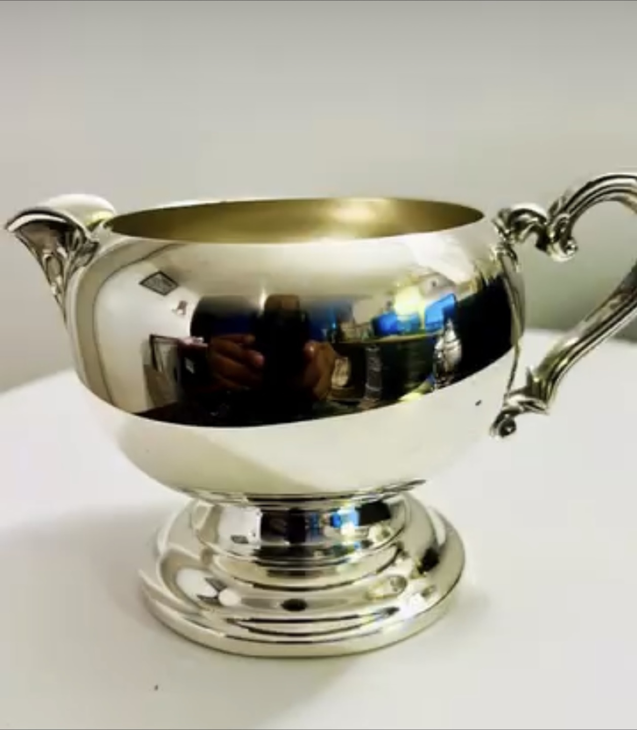 Vintage Silver Plated Creamer and Sugar Bowl Set - photo 4
