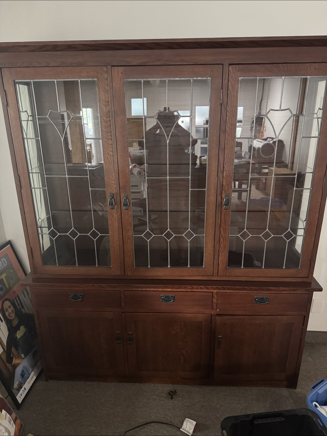 Wooden China Cabinet with Glass Doors - photo 3