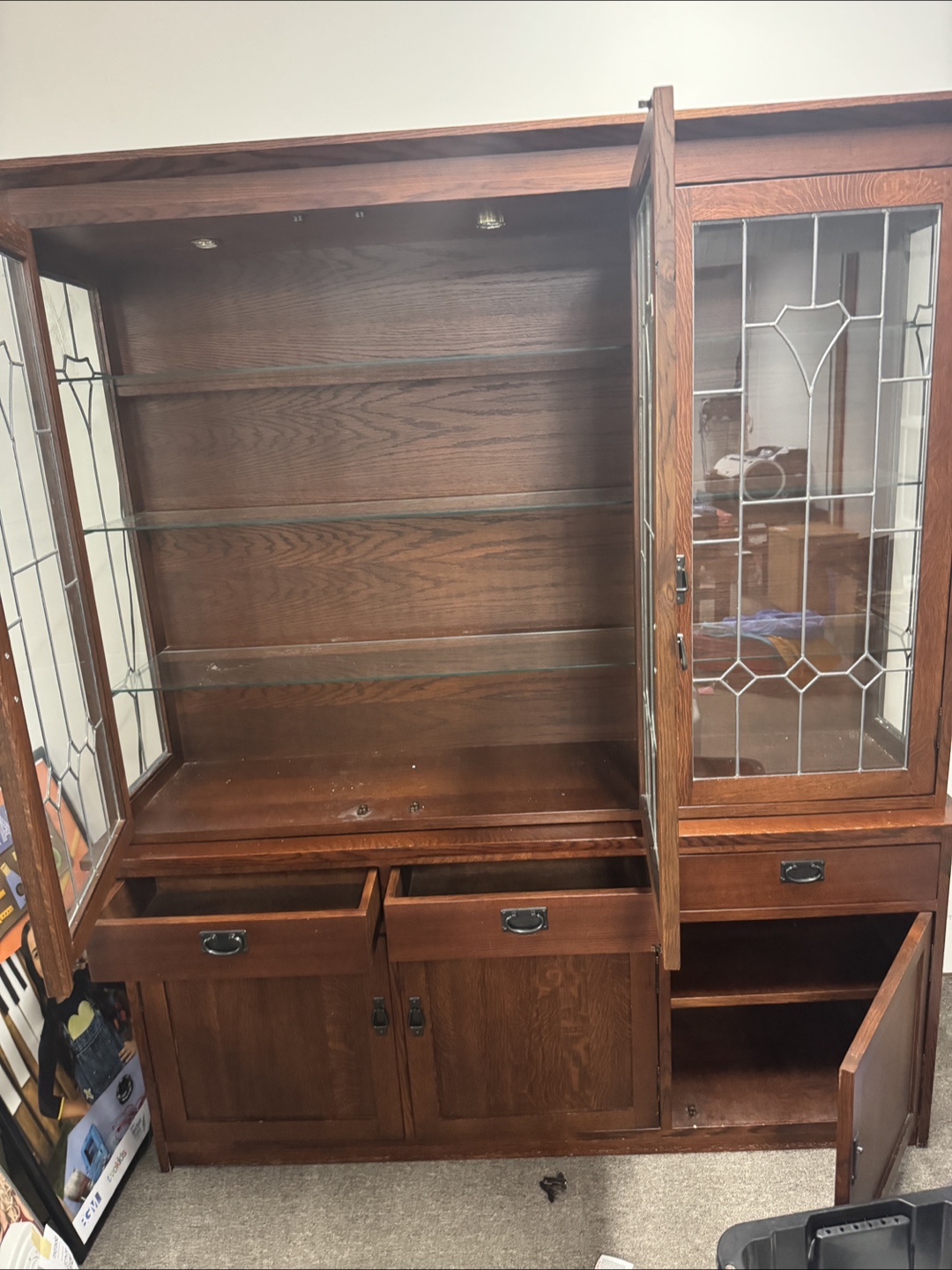 Wooden China Cabinet with Glass Doors - photo 2