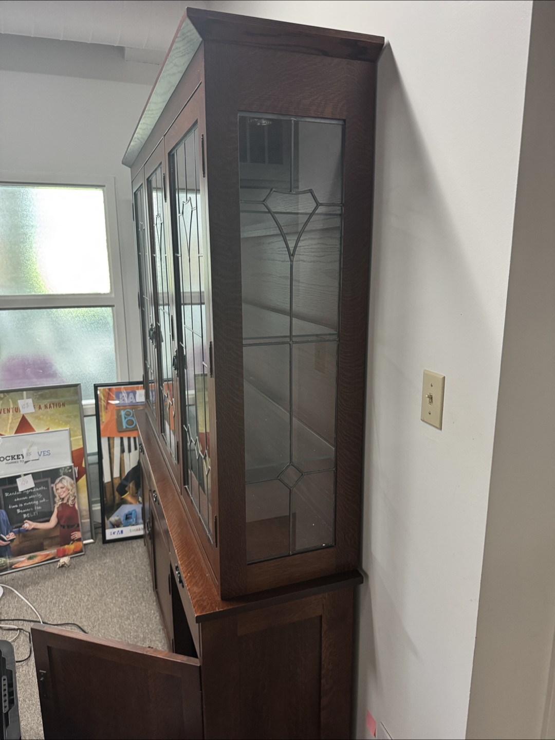 Wooden China Cabinet with Glass Doors