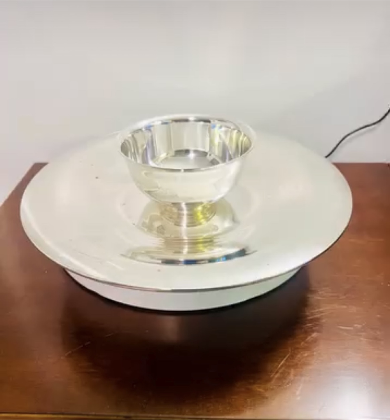 Silver Plated Chip and Dip Serving Platter