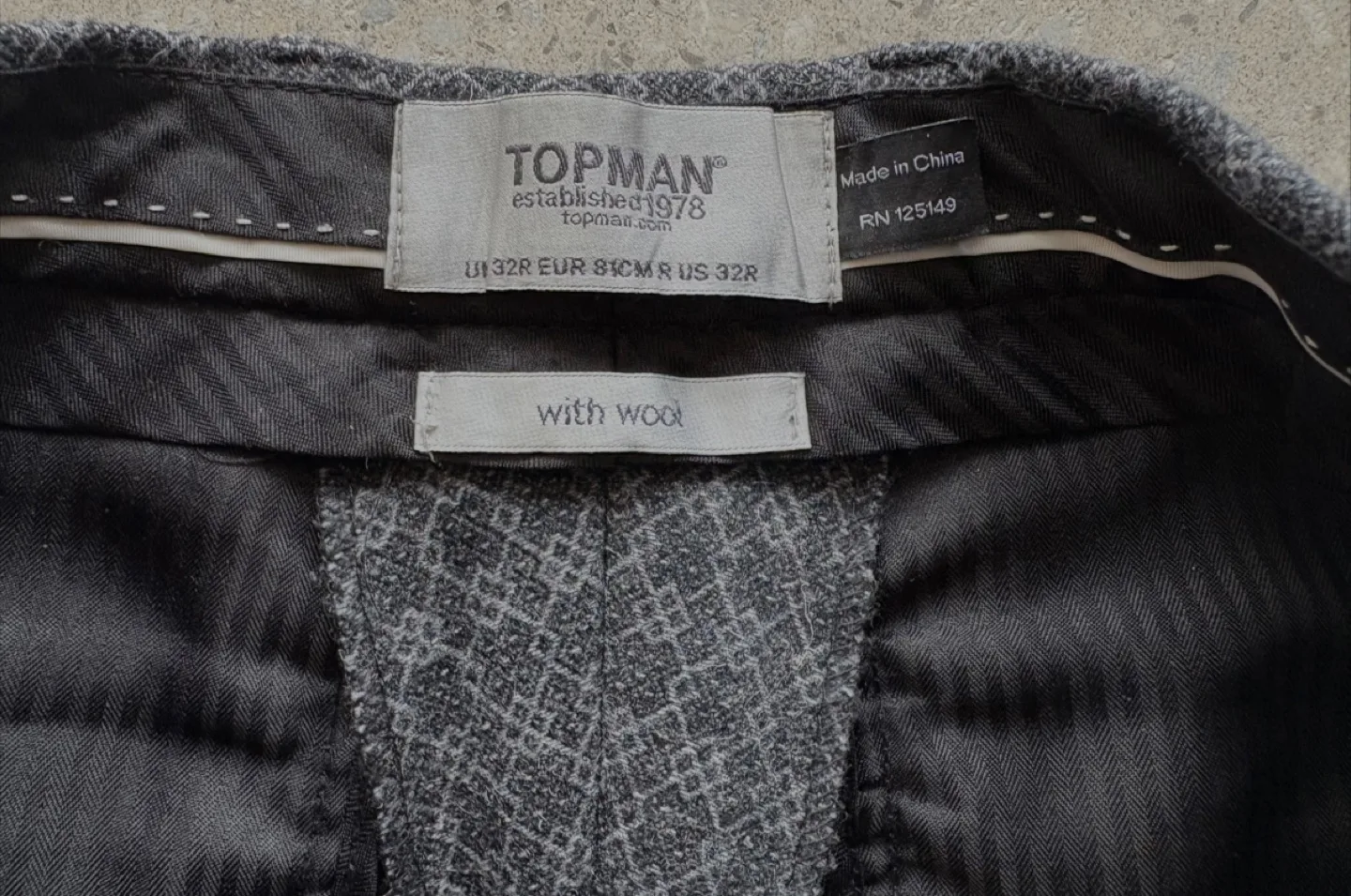 Topman Wool Blend Gray Dress Pants - Size 32 image indicator(5)