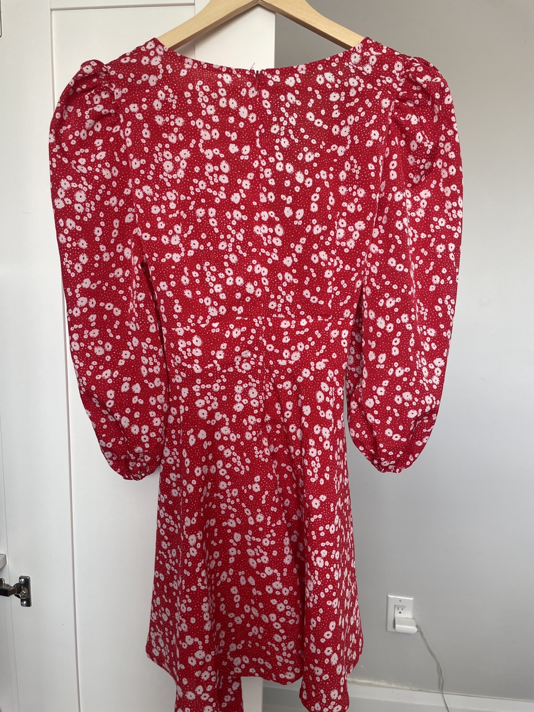 Red Floral Mini Dress - Size Medium - photo 3