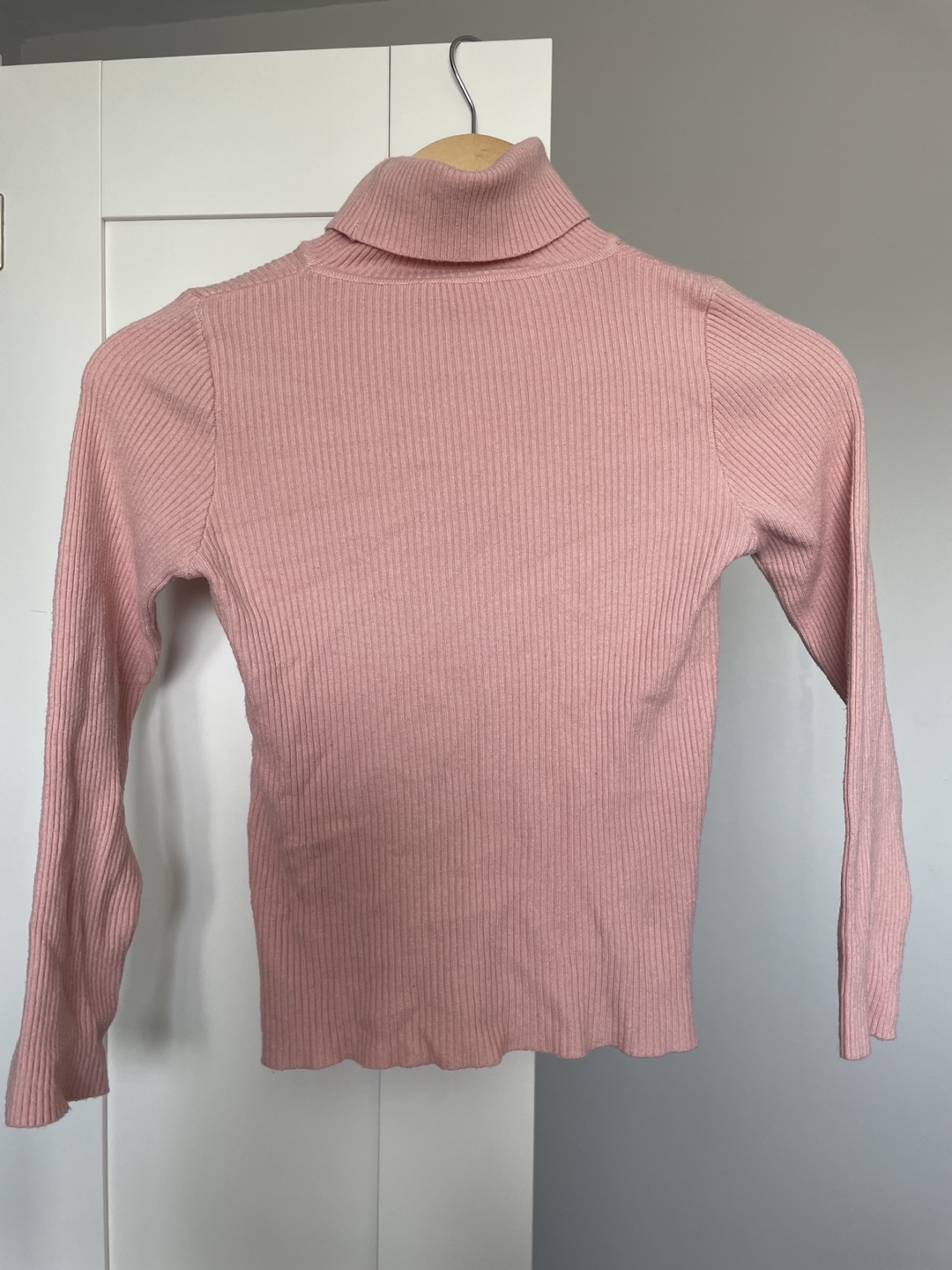Pink Turtleneck Long Sleeve Top
