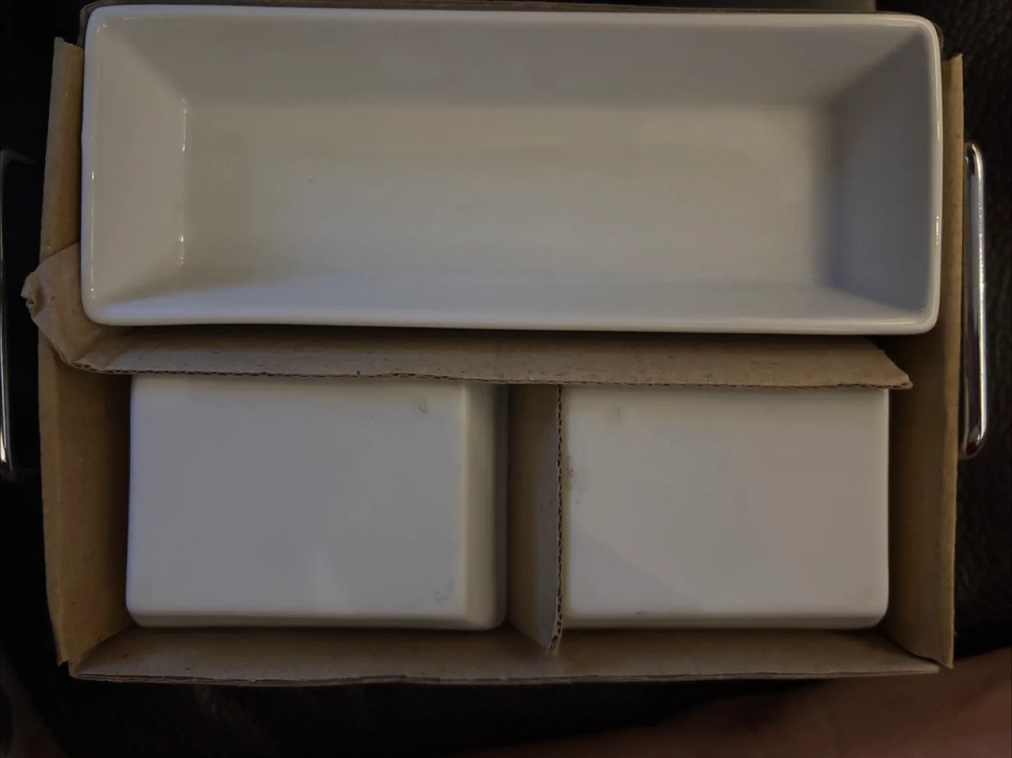 Wooden Serving Tray with Porcelain Dishes image indicator(2)