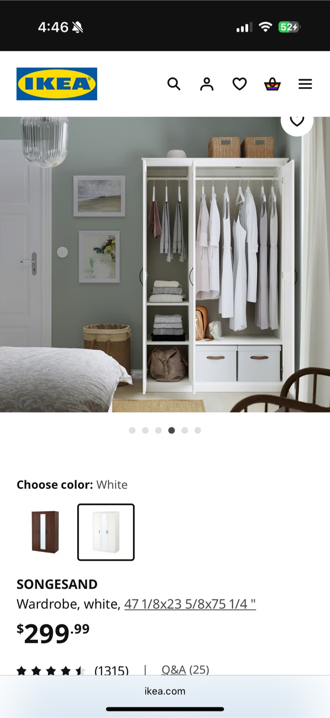 IKEA Songesand Wardrobe - White - photo 3