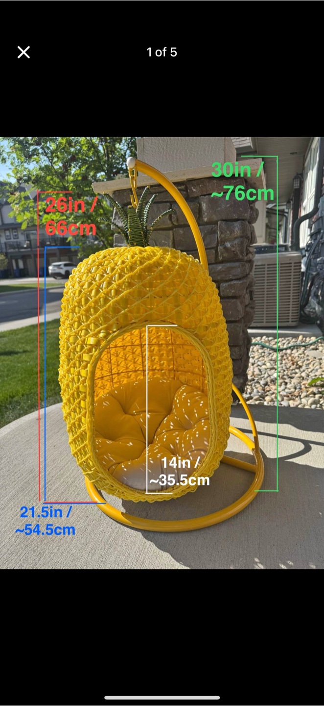 Pineapple Pet Bed - Yellow - photo 3