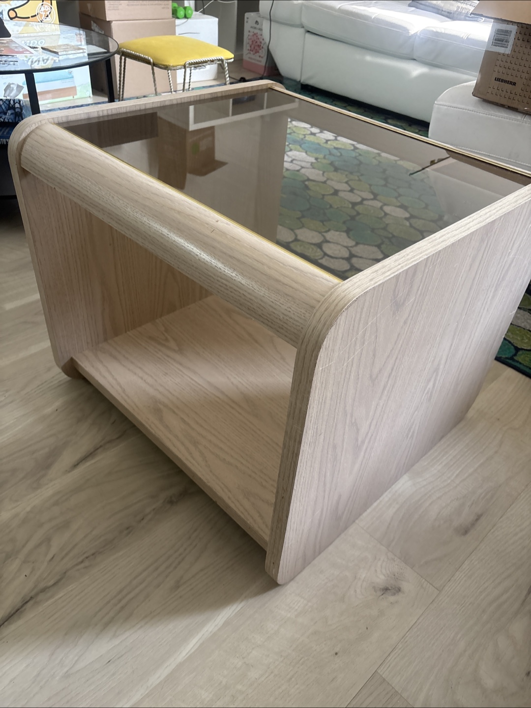 Glass Top Side Table - photo 2